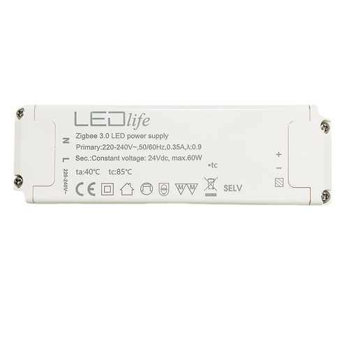 60W / 24V DC Zigbee voeding - 2,5A, IP20 binnen, Hue compatibel