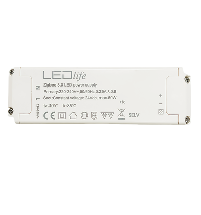 60W / 24V DC Zigbee voeding - 2,5A, IP20 binnen, Hue compatibel
