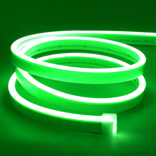 8W per meter Groen 8x16 CLIP-ON Neon Flex LED - 24V DC, IP67