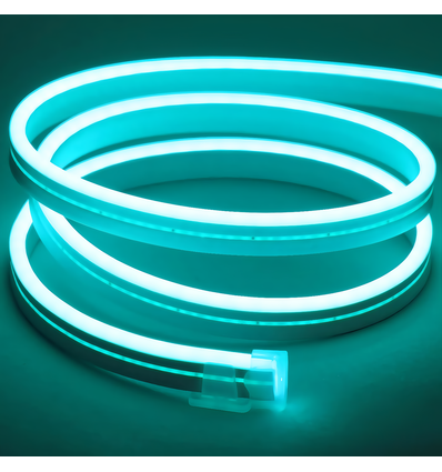 8W per meter Lichtblauw 8x16 CLIP-ON Neon Flex LED - 24V DC, IP67