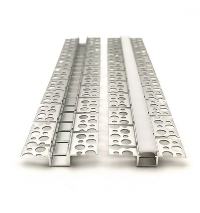 Flexibel stucwerk aluminium profiel voor LED strips - 2 meter, incl. cover