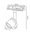 1-fase GU10 spanningsrail spot - Wit, zonder lichtbron, 1F3W