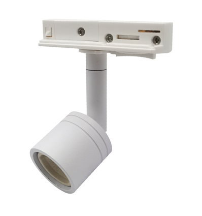 1-fase GU10 spanningsrail spot - Wit, zonder lichtbron, 1F3W