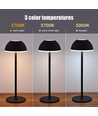 Oplaadbare LED tafellamp Binnen/buiten - Grijs, touch dimbaar, 3-in-1, IP54 buiten