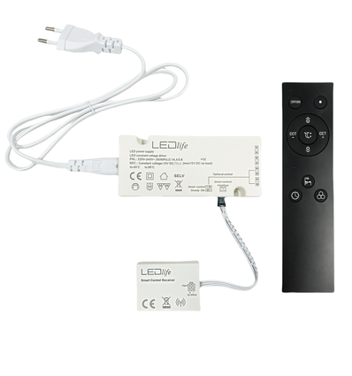 LEDlife Meubelspot Wifi voeding 15W - Voor Sono en Reco meubelspot, Tuya/Smart Life, RF, max. 4 spots, incl. afstandsbediening