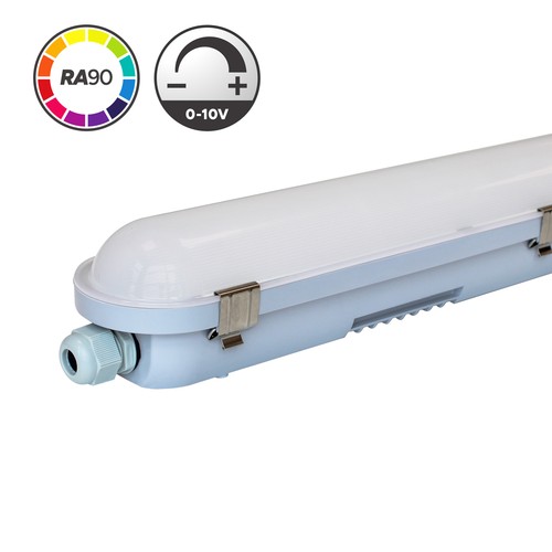 150cm 60W 0-10V RA90 armatuur HiCRI, doorvoerbedraad - IP65, 0-10V, flikkervrij