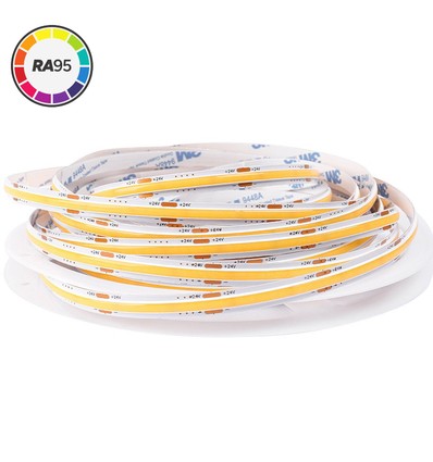 10m 6,5W/m Dot-free COB-LED strip RA95 - 24V DC, 3000K, IP20, 320 LED/m, 5 jaar garantie