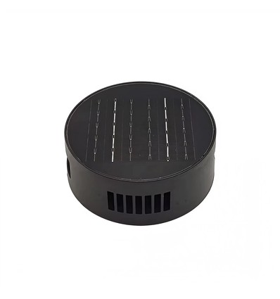 Wandlamp op zonne-energie - IP54, rond, zwart, draaibaar, schemersensor