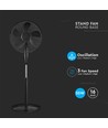 55W Stalen ventilator - met 410mm ronde voet, 4 knoppen, 5 bladen (16 inch)