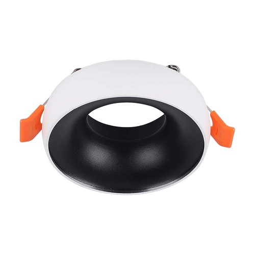 GU10 inbouwspot - Rond, wit frame, zwarte reflector, aluminium, IP20, Gat: Ø6 cm, Afmeting: Ø9,2 cm