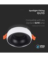 GU10 inbouwspot - Rond, wit frame, zwarte reflector, aluminium, IP20, Gat: Ø6 cm, Afmeting: Ø9,2 cm