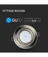 GU10 inbouwspot - Satijn nikkel, rond, Ø99 mm, gat: Ø74 mm