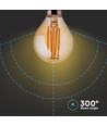 E14 4W LED filament lamp - P45, amber glas, 2200K, kogellamp
