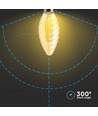 E14 4W LED filament kaarslamp - Twist, amber glas, 2200K, 350lm