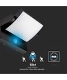 17W LED-wandlamp met sensor - IP65, zwart, PIR-sensor, incl. lichtbron