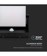 17W LED-wandlamp met sensor - IP65, zwart, PIR-sensor, incl. lichtbron