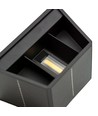 Wandlamp op zonne-energie - IP54, zwart, up/down, verstelbare stralingshoek, schemersensor