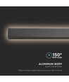 141cm 23W lineaire buiten wandlamp - IP65, RA90, zwart antraciet, 150° lichthoek
