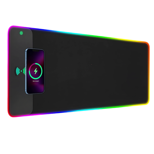 RGB Muismat - 80x30cm, draadloos opladen voor mobiel
