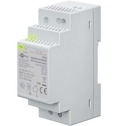 30W / 12V DC DIN-rail voeding - 2.5A