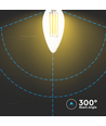 E14 4W dimbare LED-kaarslamp - Filament, warm wit