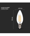 E14 4W dimbare LED-kaarslamp - Filament, warm wit