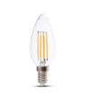 E14 4W dimbare LED-kaarslamp - Filament, warm wit