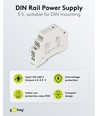 5V 12W DIN-rail voeding - 5V DC, 2,4A
