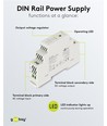 5V 12W DIN-rail voeding - 5V DC, 2,4A