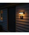 Solar CCT wandlamp - IP54, 3 lichtkleuren, zwart, vierkant, schemersensor