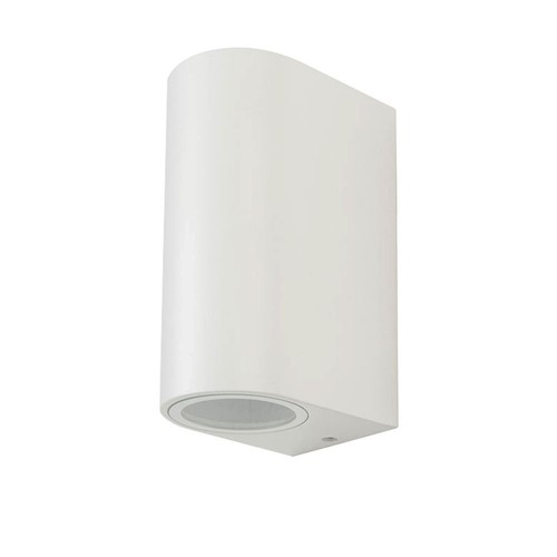 GU10 wandlamp met up/down licht - IP44 buiten, wit, aluminium, zonder lichtbron