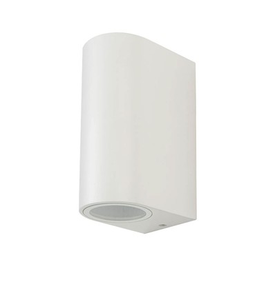 GU10 wandlamp met up/down licht - IP44 buiten, wit, aluminium, zonder lichtbron