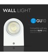 GU10 wandlamp met up/down licht - IP44 buiten, wit, aluminium, zonder lichtbron