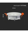 GU10 inbouwspot - Rond, wit, Ø75 mm gat, springless sluitsysteem, zonder lichtbron