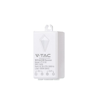 WiFi ontvanger voor draadloze schakelaars, 1000W - Smart Home, compatibel met Alexa/Google Home, IP20 binnen
