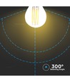E27 6W LED kogellamp filament - G45, 800lm, 133lm/W, helder glas, 6400K