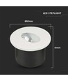 3W Ø7,5cm ronde LED inbouwspot voor trappen - 270lm, 4000K, wit, gat: Ø6,2 cm