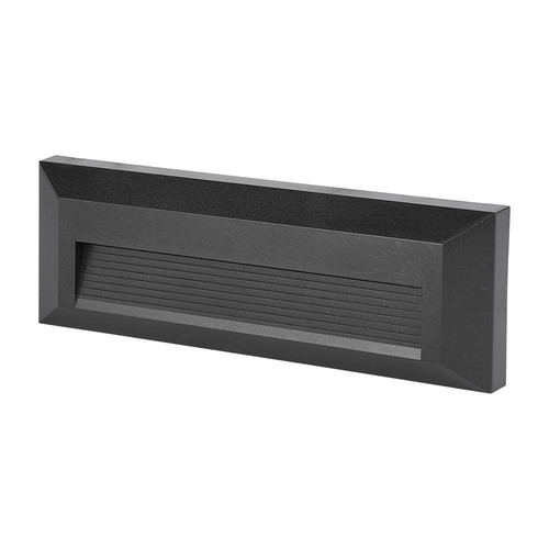 3W LED trapverlichting - IP65, zwart, rechthoekig, 4000K, 110lm