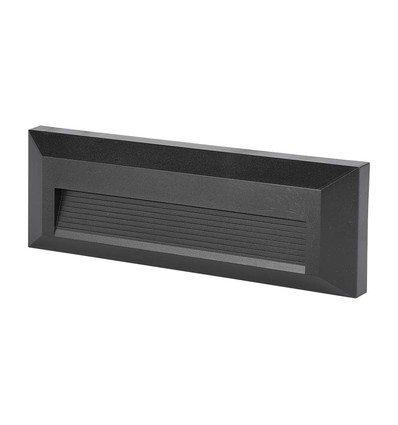 3W LED trapverlichting - IP65, zwart, rechthoekig, 4000K, 110lm