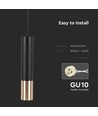 V-Tac GU10 zwart/goud hanglamp - Ø6x30cm, GU10