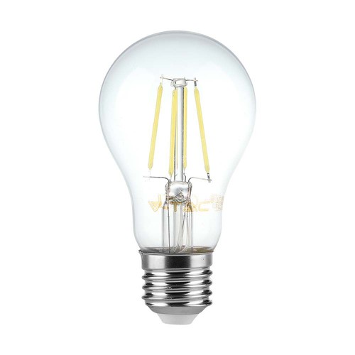 E27 6W LED filament lamp - A60, helder glas, 600lm
