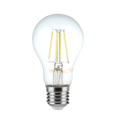 E27 6W LED filament lamp - A60, helder glas, 600lm