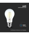 E27 6W LED filament lamp - A60, helder glas, 600lm