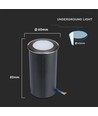 1W inbouwspot - LED, licht 6400K, zilver