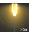 E14 2W LED Art Filament kaarslamp - Amber glas, 1800K, warm wit, 65lm