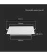 24W vierkant LED inbouwpanel - Backlit, 4000K, zaagmaat: 20,5 x 20,5 cm, afmeting: 22,5 x 22,5 cm