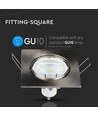 GU10 lamp - vierkant, satijn nikkel
