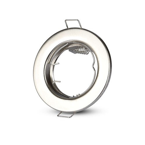 Set van 2 GU10 downlight-kit - Rond, satijn nikkel, zaagmaat: Ø6,5 cm, afmetingen: Ø8 cm