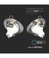 Set van 2 GU10 downlight-kit - Rond, satijn nikkel, zaagmaat: Ø6,5 cm, afmetingen: Ø8 cm