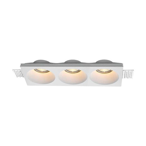 3xGU10 gips inbouwspot, rond - Wit, IP20, Gat: 285x105 mm, Afm: 280x100x40 mm